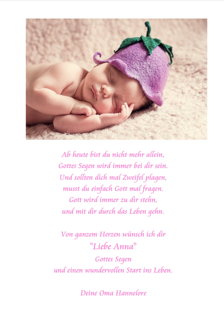 Foto Taufbibel Zusatzseite: Baby mit Hut